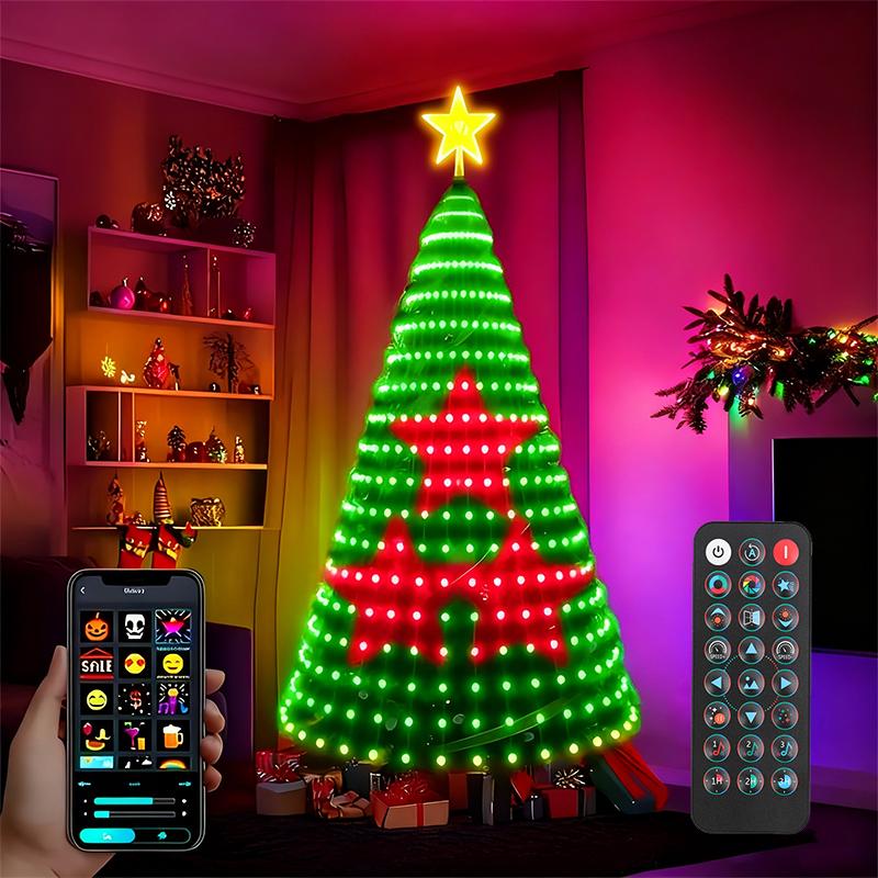 FeastiveFinds 7FT Smart Christmas Tree with RGB LED Lights, Remote & App Control, Timer, Music Sync – Prelit Artificial Tree for Indoor and Outdoor Holiday Decorations