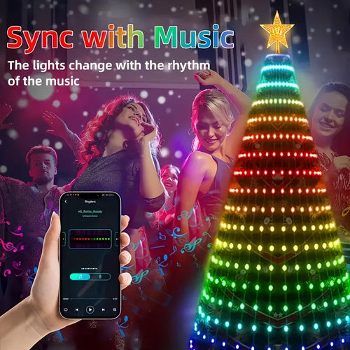 FeastiveFinds 7FT Smart Christmas Tree with RGB LED Lights, Remote & App Control, Timer, Music Sync – Prelit Artificial Tree for Indoor and Outdoor Holiday Decorations