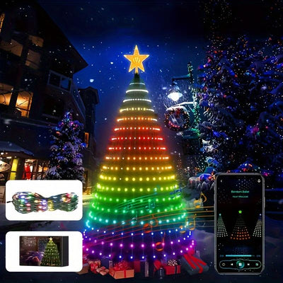FeastiveFinds 7FT Smart Christmas Tree with RGB LED Lights, Remote & App Control, Timer, Music Sync – Prelit Artificial Tree for Indoor and Outdoor Holiday Decorations