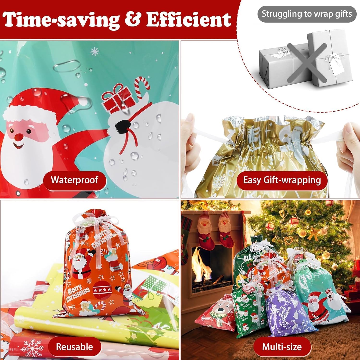 FestiveFinds Holiday Gift Bags & Tags Set - Premium Christmas Wrapping Collection